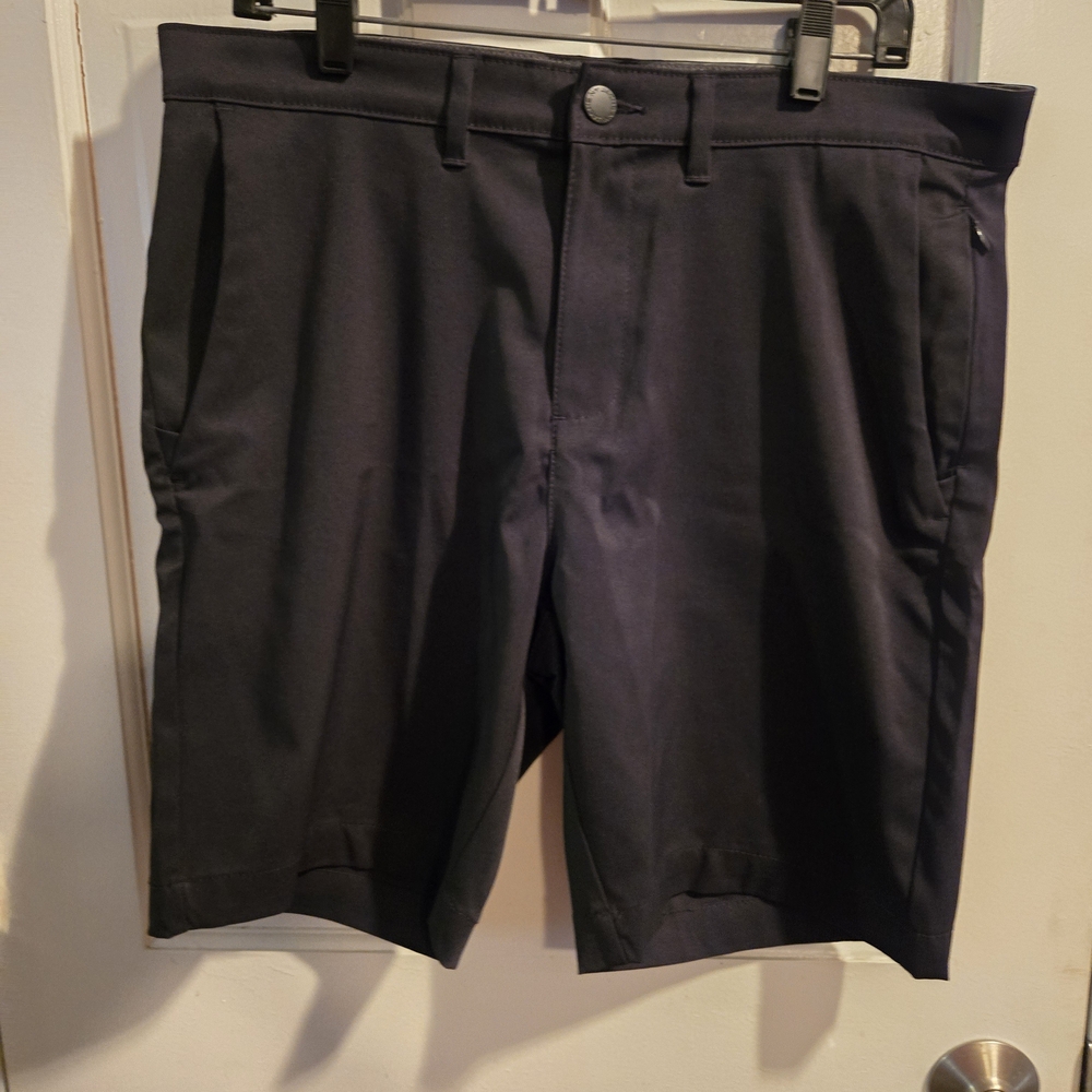 Jachs Men's Black Performance Flat Front Shorts
